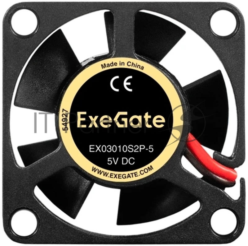 Вентилятор корпусной ExeGate EX03010S2P-5, 30 мм, 9000 об/мин, 25 дБ, 2-pin, без подсветки