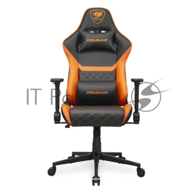 Кресло Cougar Armor One V2 чёрный, экокожа, 120 кг, регулируемые подлокотники, механизм качания