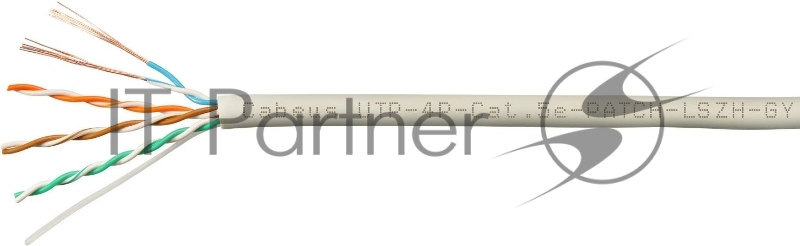 Кабель витая пара U/UTP 5e кат. 4 пары Cabeus UTP-4P-Cat.5e-PATCH-LSZH-GY 24AWG(7х0.20 мм), медь, многожильный (stranded), внутренний, LSZH, нг(A)-HF,