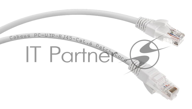 Патч-корд U/UTP 6 кат. 0.5м Cabeus PC-UTP-RJ45-Cat.6-0.5m-WH-LSZH 2xRJ45/8p8c, неэкранированный, белый, LSZH, 0.5м