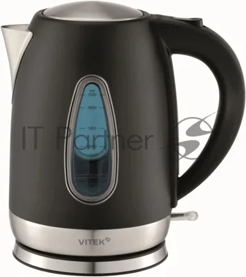 Чайник электрический Vitek VT-WK1065 1.7л. 2000Вт черный/серебристый корпус: металл