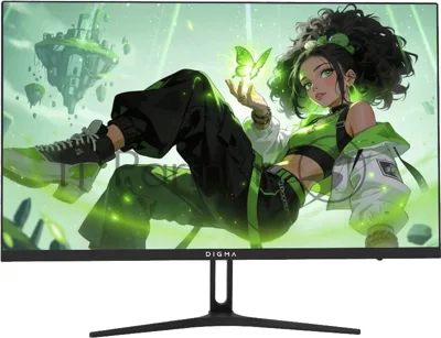 Монитор 23.8" Digma Overdrive 24P411F IPS 1920x1080, 180 Гц, 1 мс, 16:9, 250 кд/м², HDMI, DisplayPort, FreeSync, G-Sync Compatible, Flicker Free, Low Blue Light, черный