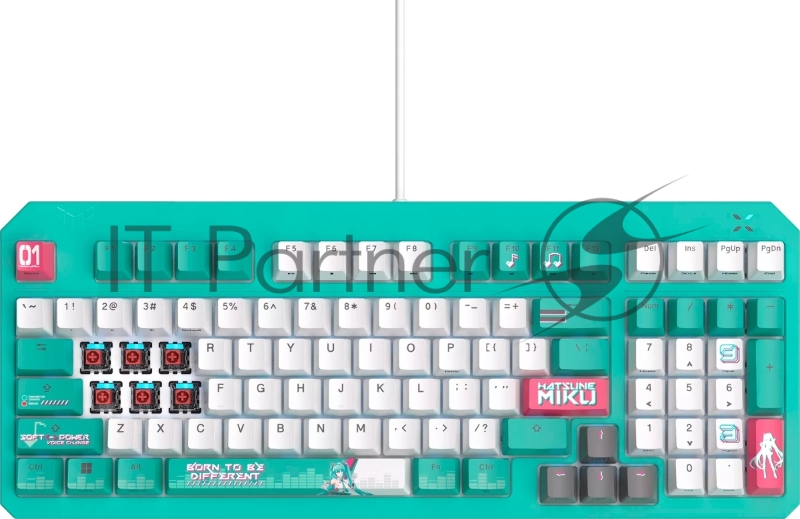 Клавиатура ASUS TUF Gaming K3 Gen II MIKU Edition проводная, USB Type-A, голубой