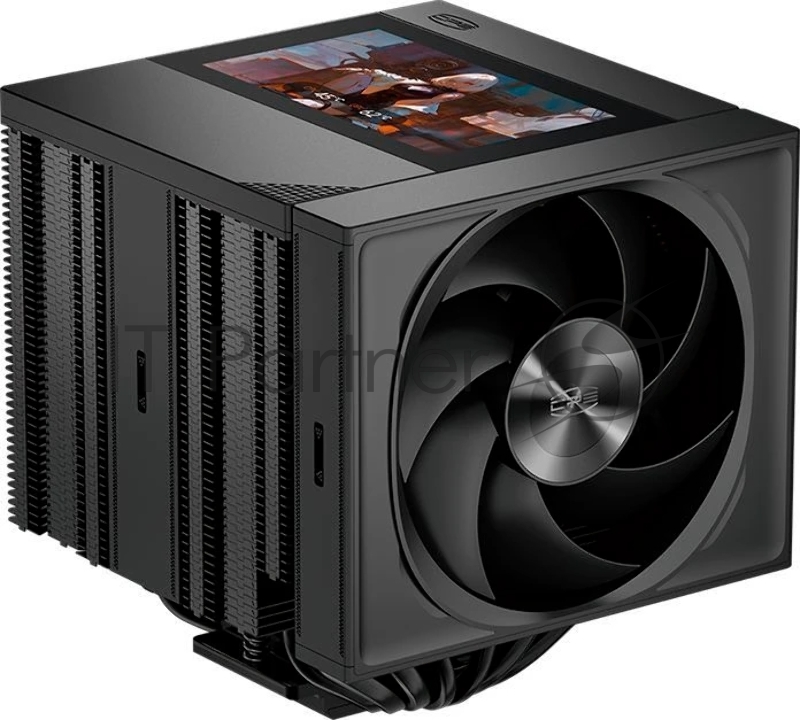 Кулер для процессора PCCooler RZ820 Display BK (290W, 4-pin PWM, LED, 169mm, Al/Cu, 8x6mm, 1x140mm + 1x150mm, 71.9/78.7CFM, 27.1/35.8dBA, 1500/2500RPM, S: 1851/1700/1200/115X/20XX, AM5/AM4, black)