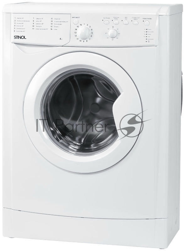 Стиральная машина Stinol WSTU 408 B белый, загрузка фронтальная 4 кг, 800 об/мин, класс A