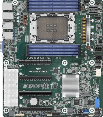 Серверная материнская плата ASRock SPC741D8-2L2T/BCM, 1xLGA4677, Intel C741, 8xDDR5, 0xSATA, 2xM.2, 4xPCIe 5.0 x16, 1xVGA, 2x1Gb LAN, 2x10Gb LAN, IPMI, 2xUSB-A 5Gbps, SSI CEB