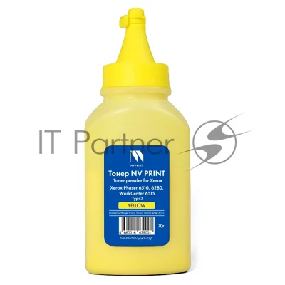 Тонер NVPrint для Xerox Phaser 6510, 6280, WorkCenter 6515 Type3 (70г) Yellow совместимый