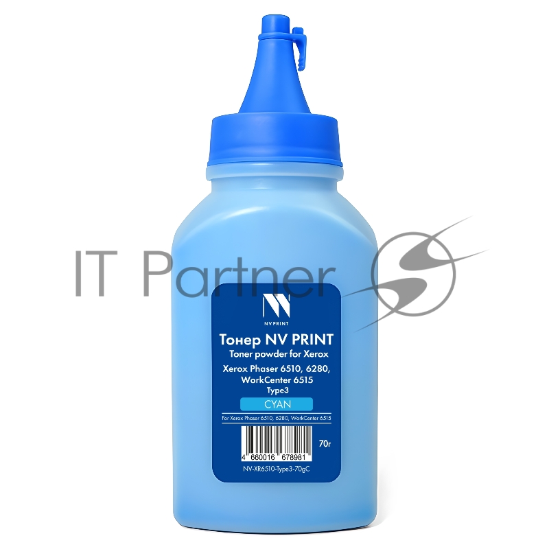 Тонер NVPrint для Xerox Phaser 6510, 6280, WorkCenter 6515 Type3 (70г) Cyan совместимый