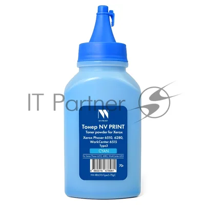 Тонер NVPrint для Xerox Phaser 6510, 6280, WorkCenter 6515 Type3 (70г) Cyan совместимый