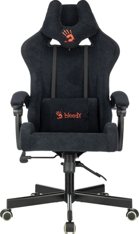Кресло A4Tech Bloody GC-560 черный, ткань, 150 кг, подголовник, регулируемые подлокотники, механизм качания