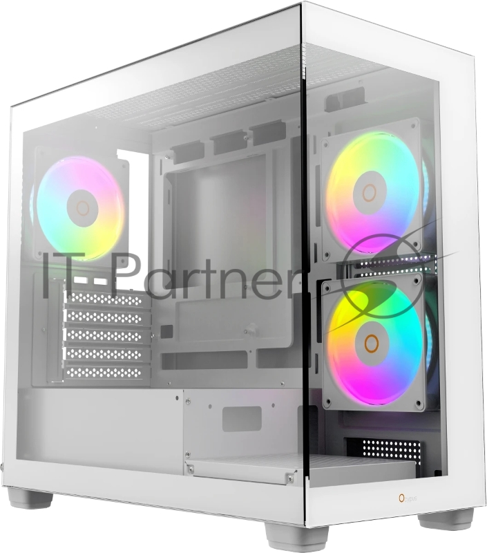 Корпус Ocypus Gamma C52 WH ARGB, Mini-Tower, белый, 3 x 120 мм