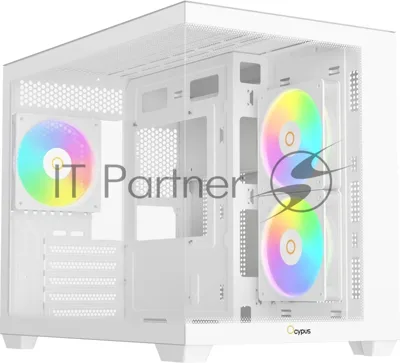 Корпус Ocypus Gamma C54 WH ARGB, Mini-Tower, белый, 3 x 120 мм
