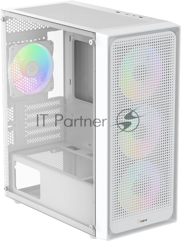 Корпус Ocypus Gamma C50 WH ARGB, Mini-Tower, белый, 4 x 120 мм