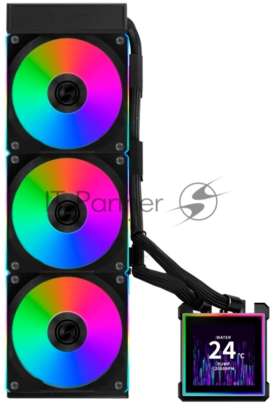 Система водяного охлаждения Lian-Li HydroShift II LCD-S 360CL ARGB Soc-AM5/AM4/1700/1851 черный 4-pin 30dB Al+Cu LCD Ret (G89.GHS2LCDS36CB.R0)