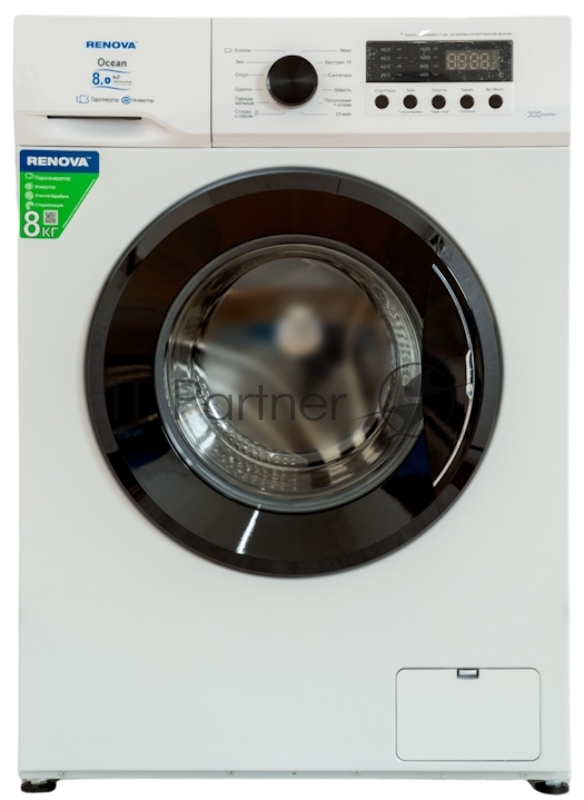 Стиральная машина Renova WAF-8012SM91 белый, загрузка фронтальная 8 кг, 1200 об/мин, класс A+++