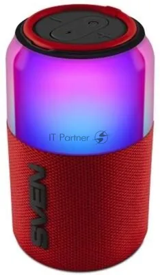 Колонка портативная SVEN PS-130 red (10 Вт, USB, Bluetooth, питание от USB/аккумулятора)