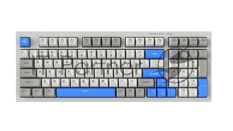 Клавиатура проводная Ritmix RKB-598BL Gray серый-голубой