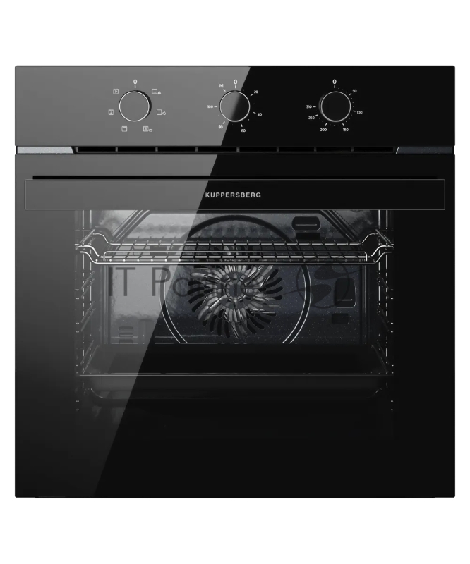 Духовой шкаф Kuppersberg HO 603 Black Glass, High-Tech, 78 л, поворотное управление, таймер, 6 режимов, макс. температура 310 градусов, энергоэффективность А, цвет черный, цвет фурнитуры черный