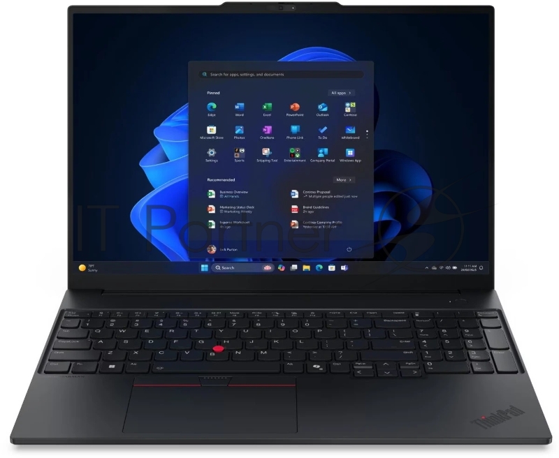 Ноутбук Lenovo ThinkPad E16 G3/16"/IPS/Intel Core Ultra 7 255H/16Gb/512Gb SSD/Intel Graphics/noOS/черный/1.63kg