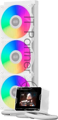 Система водяного охлаждения PcCooler GT360M Display ARGB Soc-AM5/AM4/1200/1700/1851 белый 4-pin 15-33.7dB Al LCD 310W Ret (GT360M-WHAWXX-GL)