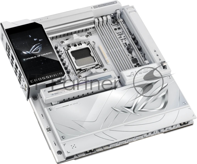 Материнская плата ASUS ROG CROSSHAIR X870E GLACIAL, AM5, AMD X870E, 4xDDR5, 4xSATA, 7xM.2, 2xPCIe 5.0 x16, 2x10Gb LAN, Wi-Fi 7, Bluetooth 5.4, 2xUSB-C 40Gbps (USB4 / Gen3x2), 4xUSB-C 10Gbps, 8xUSB-A 10Gbps, 2x3.5 мм, 7.1, E-ATX