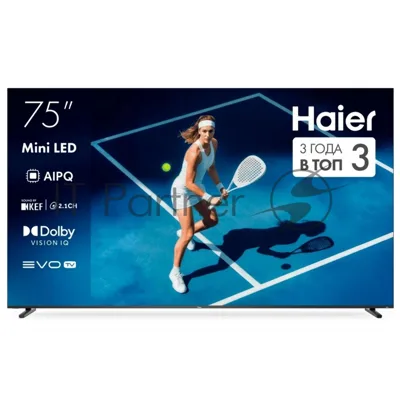 Телевизор Haier 75" DH1ZX8E00RU M7 черный MiniLED 4K UHD 144Hz Smart TV Android 4GB/64GB