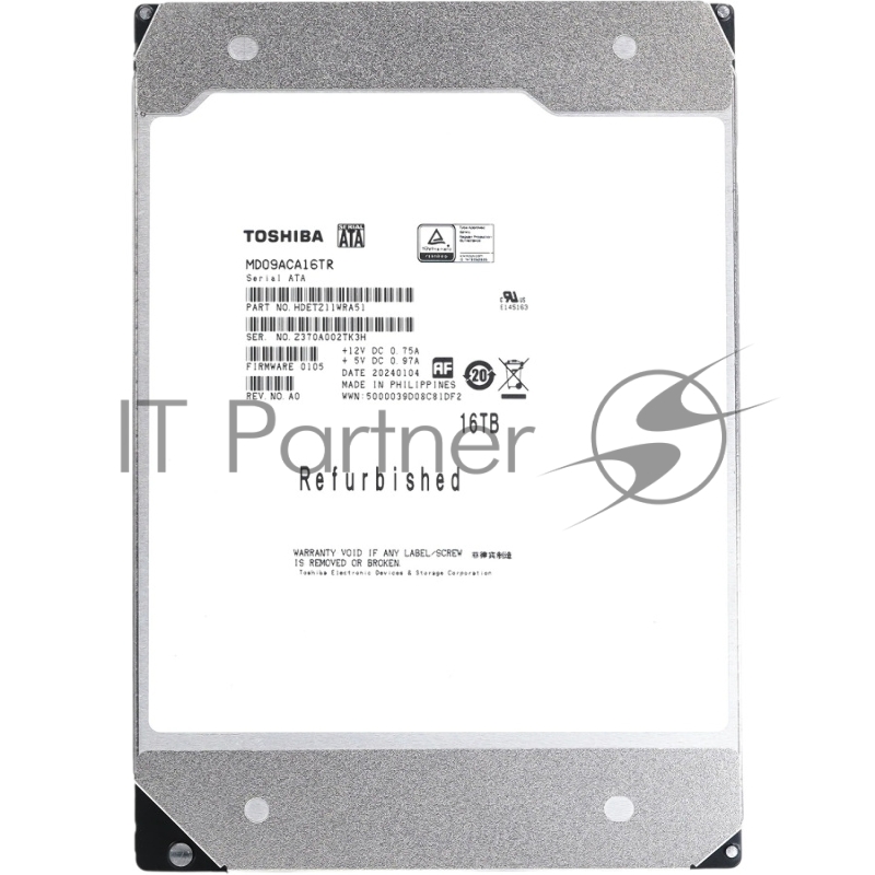 Жесткий диск HDD Toshiba MD09 16Tb 7200rpm SATA III 512Mb 3.5"