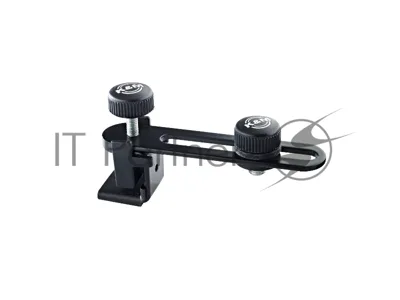 Держатель микрофона на обод барабана K&M 24035-300-55 регулируемый по вылету крепление микрофона, перемещение по направляющей до 70 мм