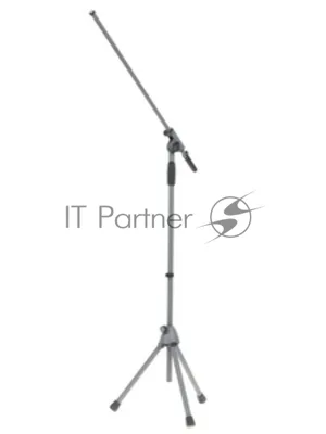 Микрофонная стойка "журавль" K&M 21080-300-02 высота от 925 до 1630 мм, длина стрелы от 425 до 725 мм, металлические узлы, складная конструкция, материал стойки - сталь, цвет хром