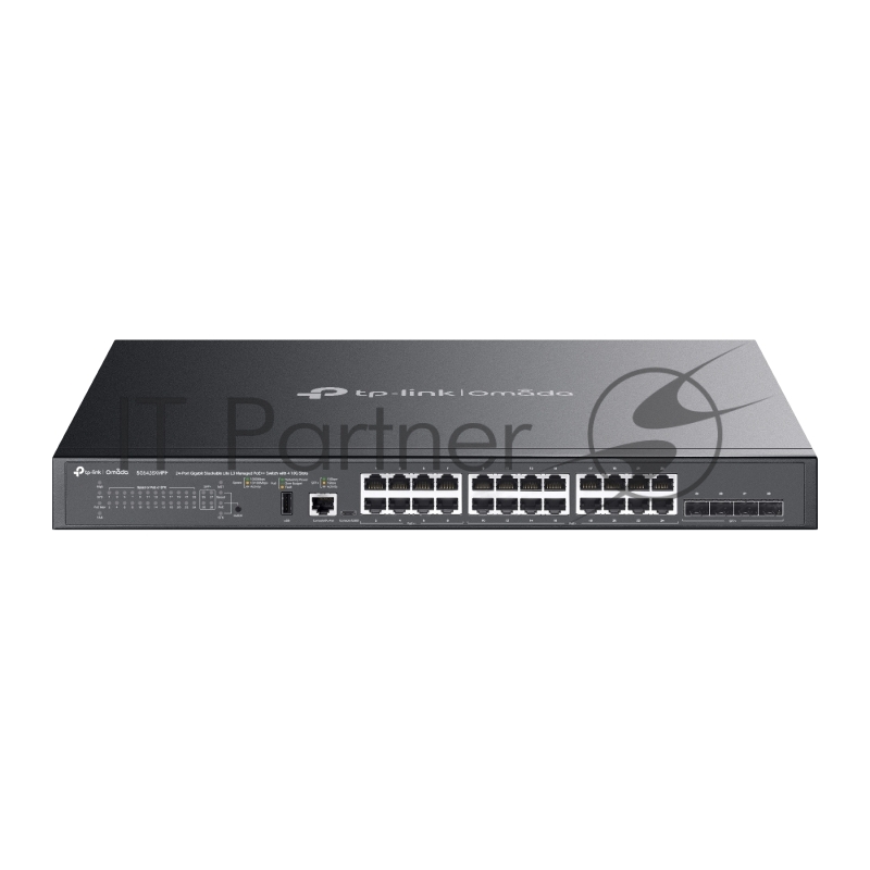 Коммутатор TP-Link SG5428XMPP, 24×1 Гбит/с PoE++ + 4×10 Гбит/с SFP+, управляемый