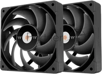 Вентилятор для корпуса Thermaltake Toughfan 14 Pro черный (2 шт.), 140 мм, 500-2000 об/мин, 31.6 дБ, 4 pin PWM, без подсветки