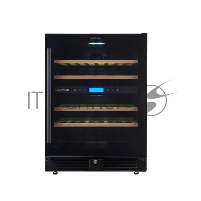 Винный шкаф встраиваемый Cellar Private CP043-2TB чёрный, 129 л, 2 отсека, 43 бут.