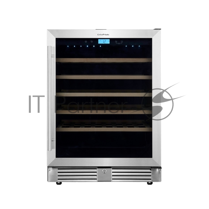Винный шкаф встраиваемый Cellar Private CP051-1T серебристый, 136 л, 1 отсек, 51 бут.