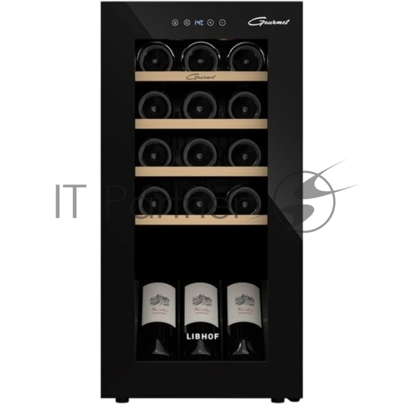 Винный шкаф Libhof GM-15 черный, 40 л, 1 отсек, 15 бут., класс A