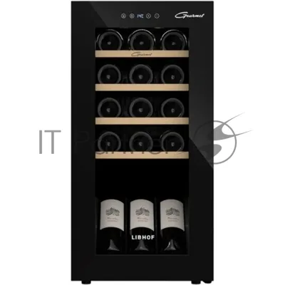 Винный шкаф Libhof GM-15 черный, 40 л, 1 отсек, 15 бут., класс A