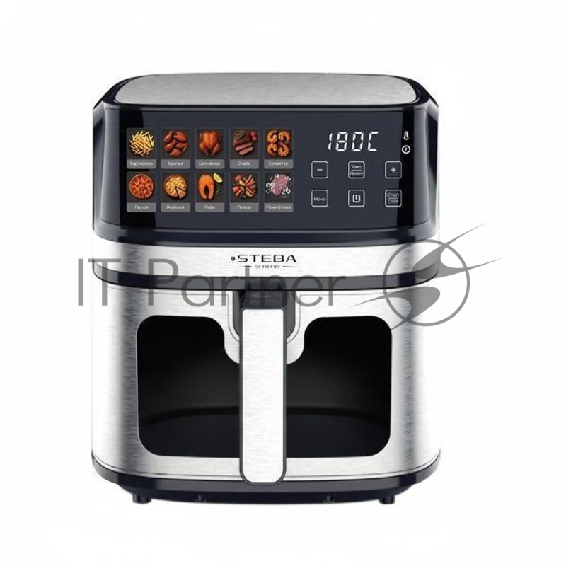 Аэрогриль Steba HF 1800 GRILLIX серебристый/черный, 1700 Вт, 8 л, сенсор, 10 программ
