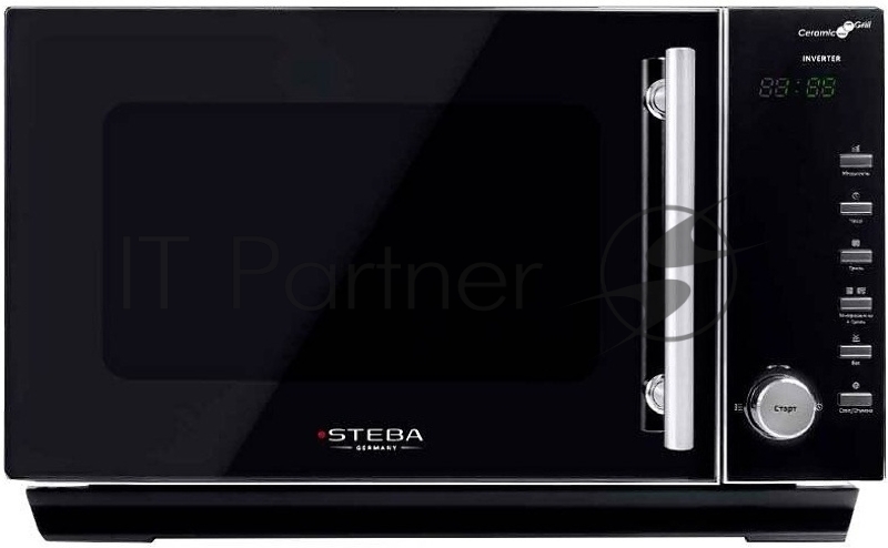 Микроволновая печь Steba MIC 2530 CERAMIC серебристый, 25 л, 900 Вт, переключатели - кнопки, поворотный механизм