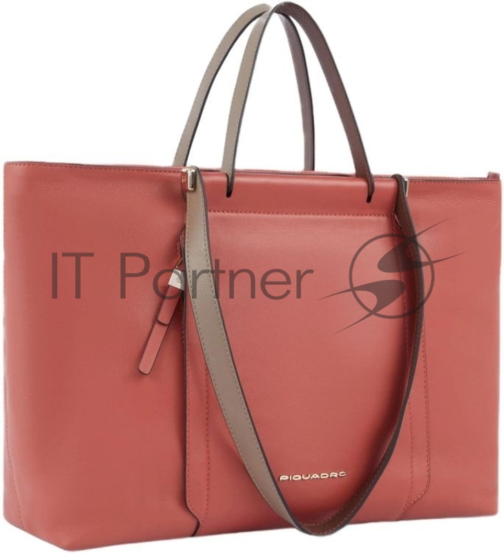 Деловая сумка женская Piquadro Circle BD3336W92/ARTM с отделением для ноутбука 14" коралловая/кофейная натур.кожа