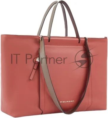 Деловая сумка женская Piquadro Circle BD3336W92/ARTM с отделением для ноутбука 14" коралловая/кофейная натур.кожа