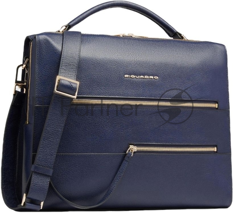 Деловая сумка женская Piquadro Patricia CA4098W140/BLU с отделением для ноутбука 14" синяя натур.кожа