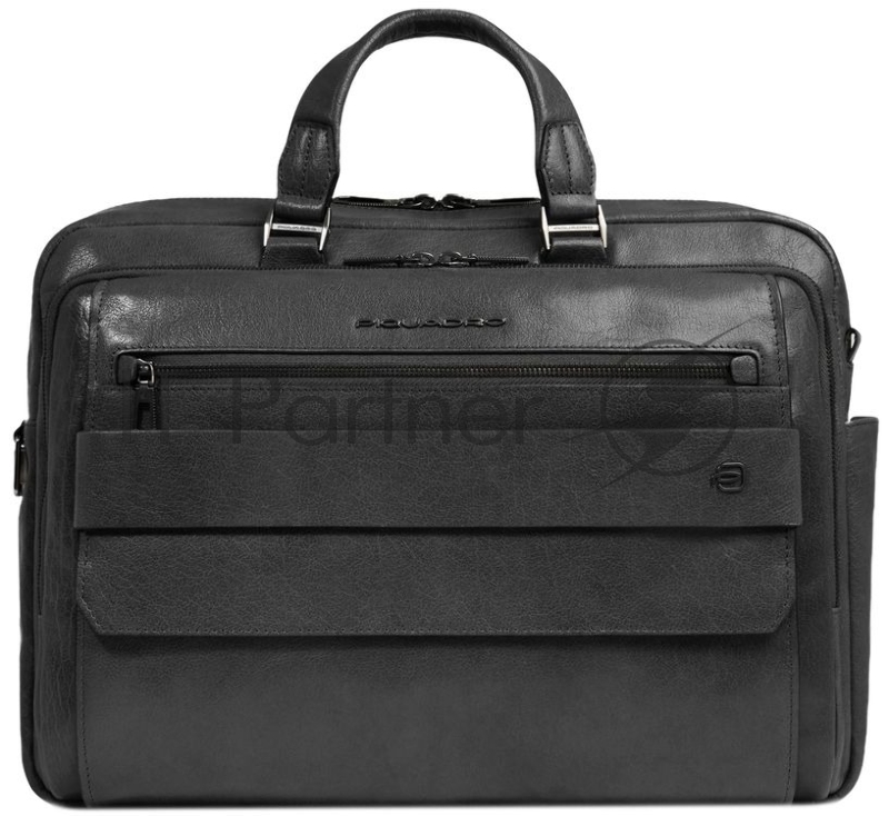 Деловая сумка мужская Piquadro Solm CA7025S141/N с отделением для ноутбука 14" черная натур.кожа