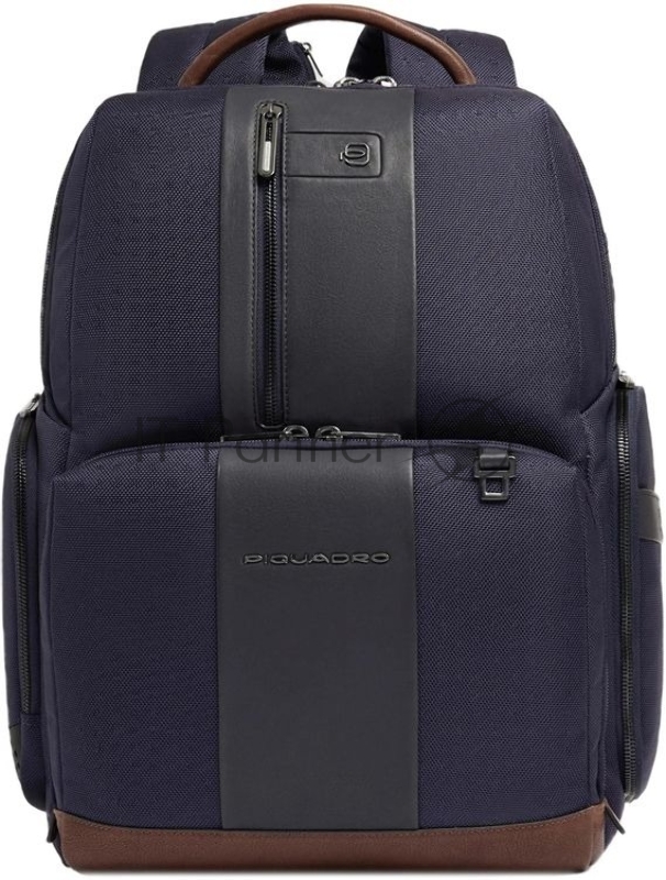 Рюкзак мужской Piquadro Brief2 CA4439BR2BM/BLUCU темно-синий/коричневый нейлон/натур.кожа