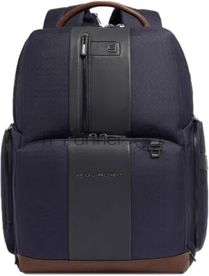 Рюкзак мужской Piquadro Brief2 CA4439BR2BM/BLUCU темно-синий/коричневый нейлон/натур.кожа