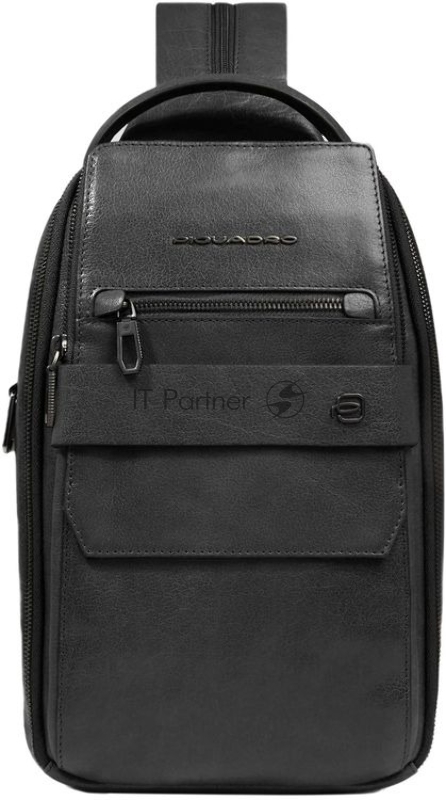 Рюкзак слинг мужской Piquadro Solm CA7028S141/N черный кожа