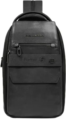 Рюкзак слинг мужской Piquadro Solm CA7028S141/N черный кожа