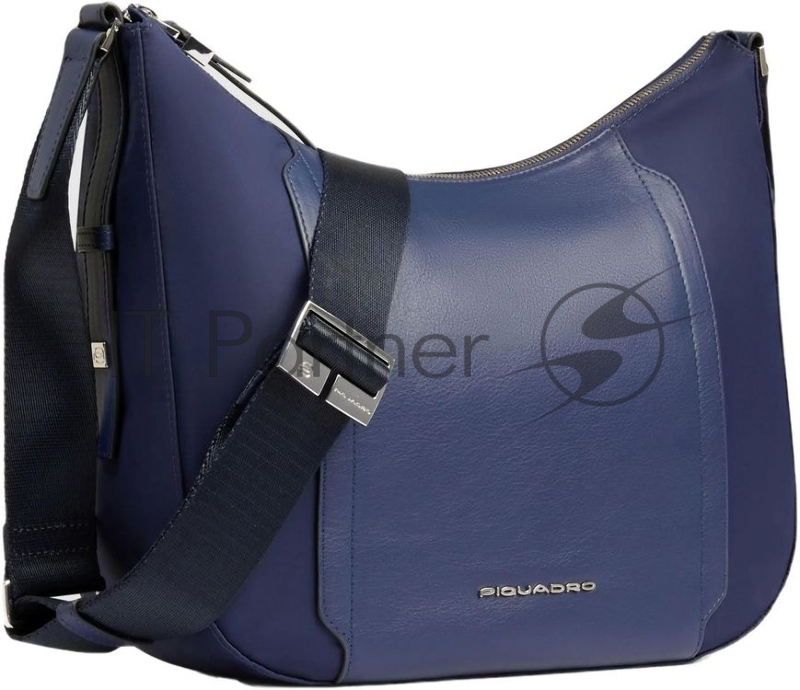 Сумка женская Piquadro Lyra BD6658W92T/BLU темно-синяя нейлон/натур.кожа