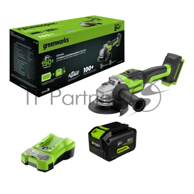 Углошлифовальная машина Greenworks GD24AG 758Вт 10500об/мин рез.шпин.:M14 d=125мм (3200207CUH)