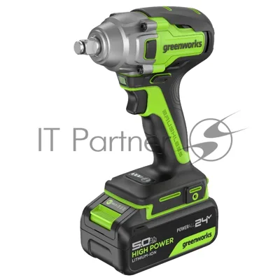 Гайковерт Greenworks GD24IW400 аккум. патрон:квад.1/2" (3802907CUG)