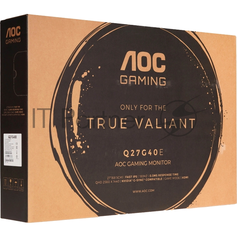 Монитор 27" AOC Q27G40E IPS 2560x1440, 180 Гц, 1 мс, 16:9, 300 кд/м², HDMI, DisplayPort, Flicker Free, Low Blue Light, черный