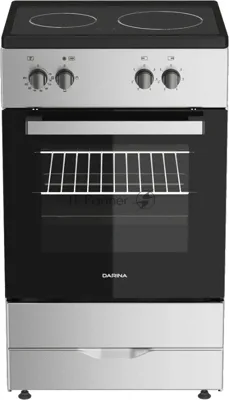 Плита электрическая Darina 1F 5604 S серебристый, конфорок 2 шт, духовка 45 л, 50 см x 85 см x 41 см